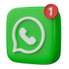 3d-render-whatsapp-logo-icon-with-new-notification-isolated-on-transparent-background-free-png